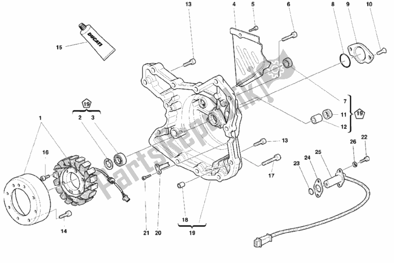 Todas as partes de Tampa Do Gerador do Ducati Supersport 900 SS 1999